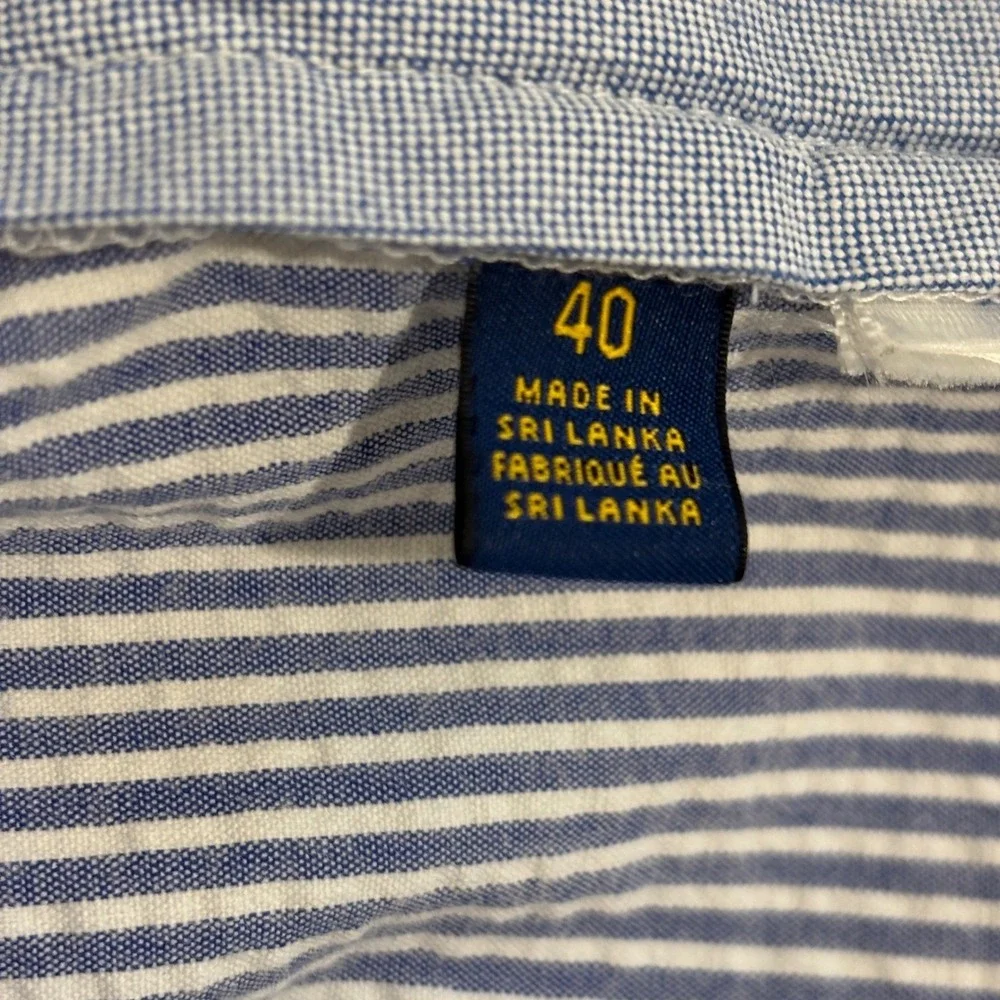 Polo Ralph Lauren Blue White Striped Shorts Men 40 Stretch Classic Seersucker